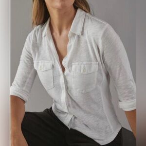 🆕 James Perse Sheer Slub Side Panel Button Down Top